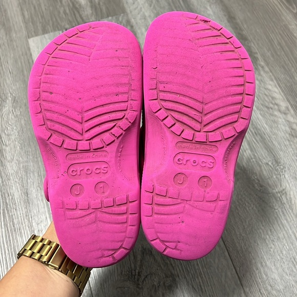 Crocs, kids slip on clogs/pink/size J1 - Picture 7 of 9